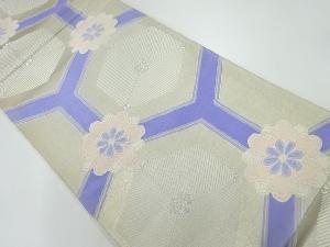 アンティーク　亀甲繋ぎに花模様織出し袋帯（材料）